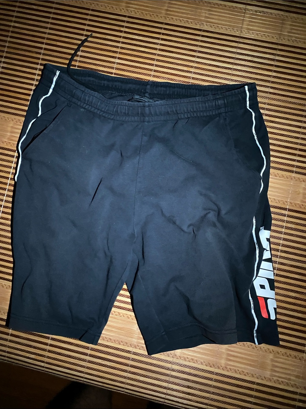 Men's Black Athletic Shorts with Side Logo